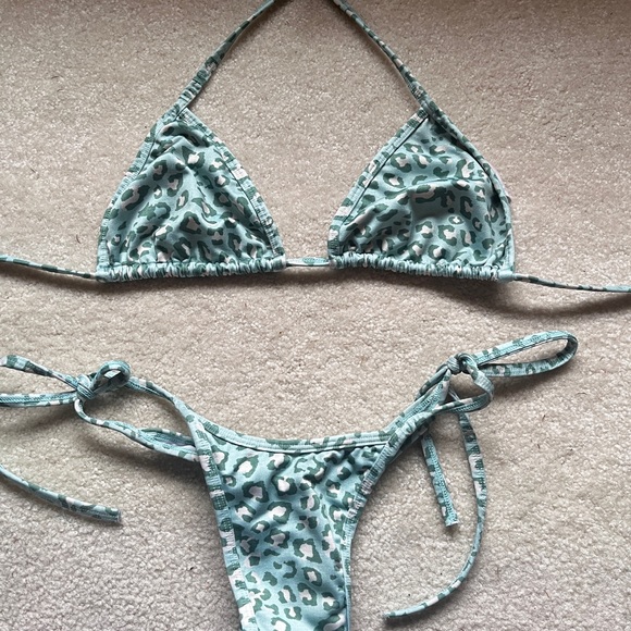 Leopard Print Green Bikini Set - Picture 1 of 5